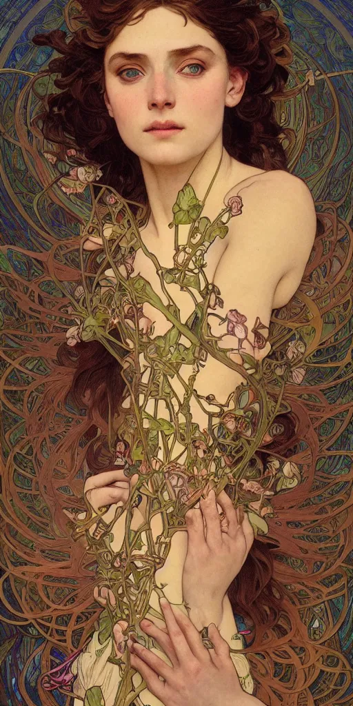 Prompt: a portrait of a beautiful female godess of spring, by Mohrbacher and Moebius and Alphonse Mucha and Roger Deakins, cinematic lighting, masterpiece, highly detailed, 8k resolution, trending on art station