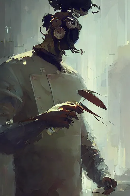 Prompt: a male french chef, culinarypunk futuristic. decorated with culinary magic by league of legends ismail inceoglu dragan bibin rossdraws peter mohrbacher. sharp focus, smooth, symmetry