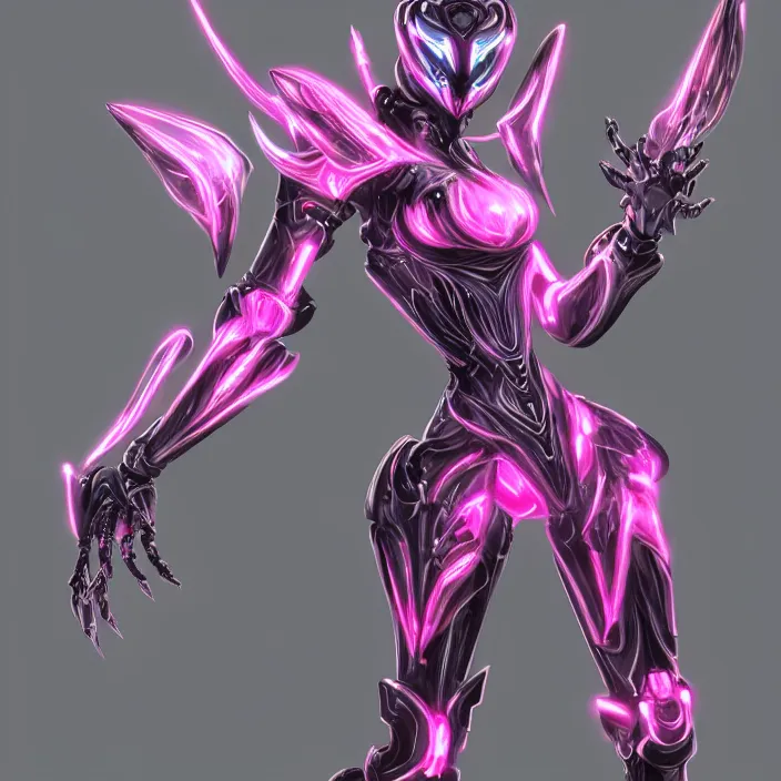 Image similar to highly detailed exquisite fanart, of a stunning beautiful female warframe, but as an anthropomorphic robot dragon, standing elegantly, shining reflective off-white plated armor, bright Fuchsia skin, sharp claws, full body shot, epic cinematic shot, realistic, professional digital art, high end digital art, DeviantArt, artstation, Furaffinity, 8k HD render, epic lighting, depth of field