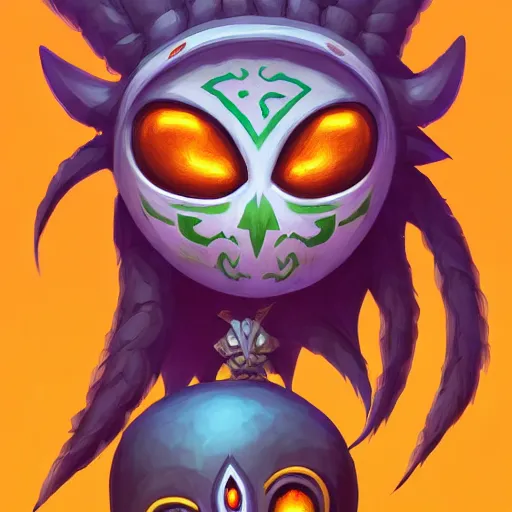 Image similar to a logo of majora's mask skull kid, art by lois van baarle and loish and ross tran and rossdraws and sam yang and samdoesarts and artgerm and saruei and disney, digital art, highly detailed, intricate, sharp focus, trending on artstation hq, deviantart, unreal engine 5, 4 k uhd image