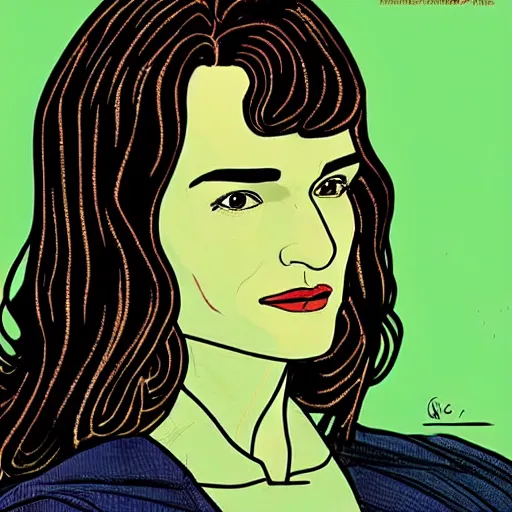 Image similar to “ rachel weisz retro minimalist portrait by jean giraud, moebius starwatcher comic, 8 k ”