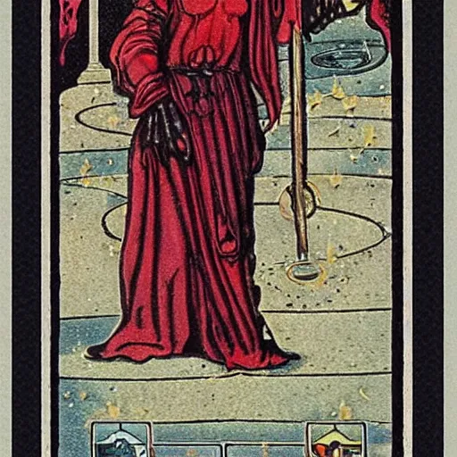 Prompt: dispel stasis in the palace of blood, tarot card, major arcana