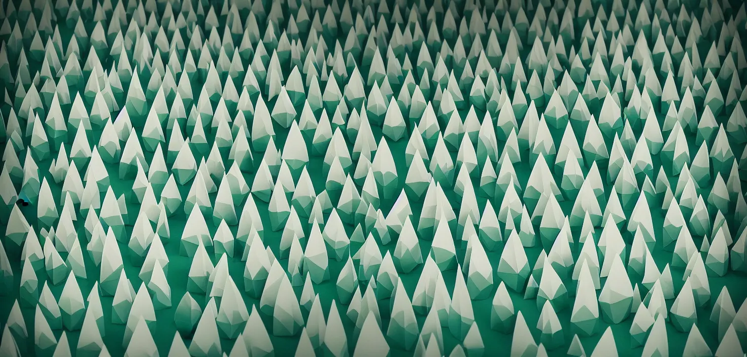 Prompt: origami forest by charlie davis behance