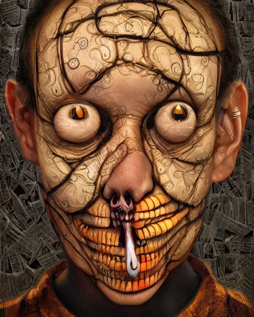 Prompt: halloween mummy themed surrealist art in the styles of igor morski, jim warren, and a tim burton film, intricate, hyperrealistic, accurate facial details, volumetric lighting