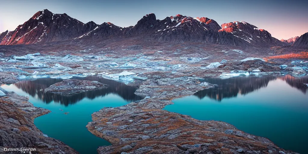 Prompt: landscape in greenland by daniel kordan