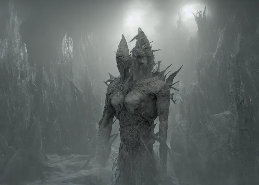 Image similar to Morgoth, Bloom, CG Render, Atmosperic Lighting, dark