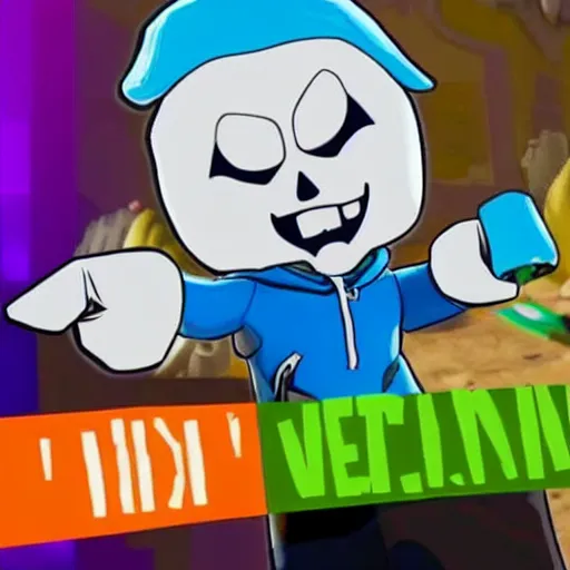 Image similar to sans from undertale in fortnite