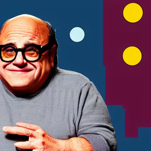 Prompt: Danny Devito in Kurzgesagt, 4k HDR