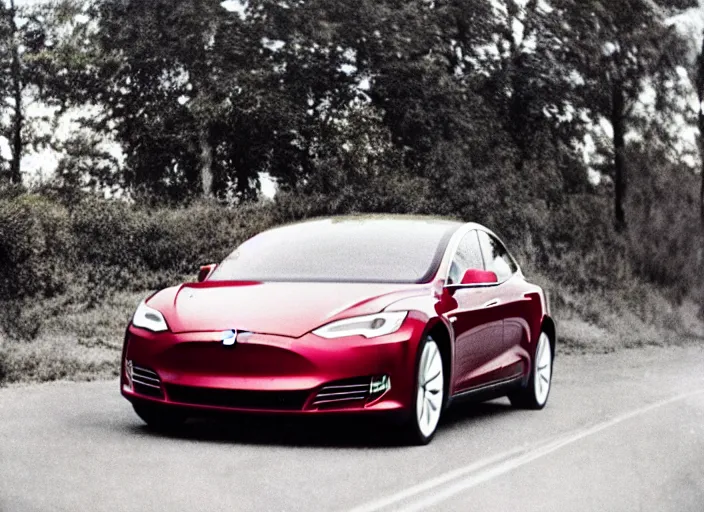 Image similar to A photo of an upcoming Tesla Car, f/22, 35mm, 2700K, kodachrome, award winning photography