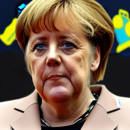 Prompt: angela merkel as spongebob squarepants