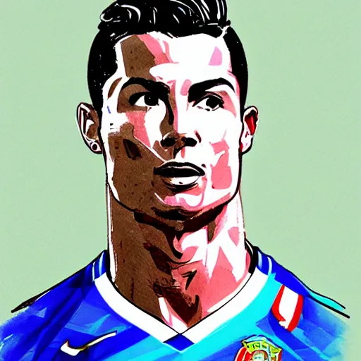 Image similar to cristiano ronaldo, by rossdraws