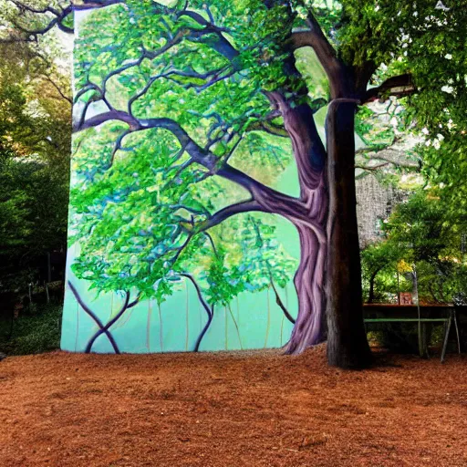 Image similar to tree mural by Charley Case