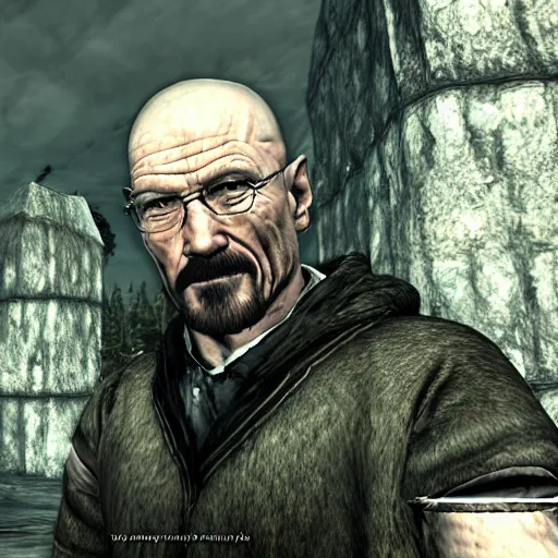 Image similar to walter white in skyrim