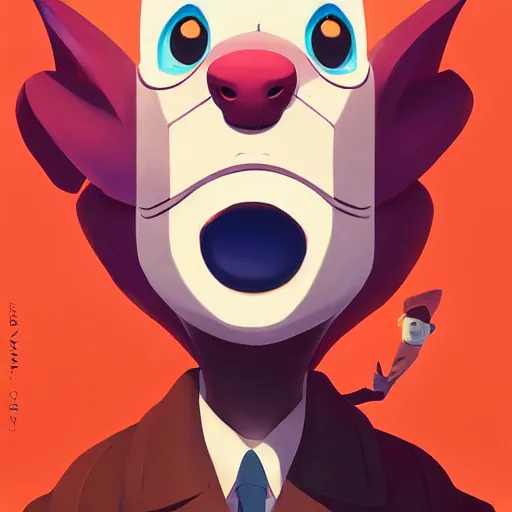 Image similar to face icon stylized minimalist courage the cowardly dog, loftis, cory behance hd by jesper ejsing, by rhads, makoto shinkai and lois van baarle, ilya kuvshinov, rossdraws global illumination