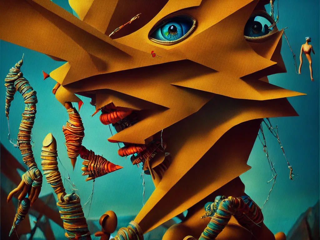 Image similar to highly detailed photo of canvas painting, trending on deviantart, neo surrealism, sharp focus, 4 k, a lot of little details, octane, masterpiece, art by max ernst