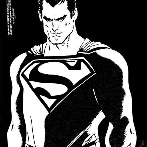 Image similar to Matt Bomer as Superman, by Tsutomu Nihei, highly detailed