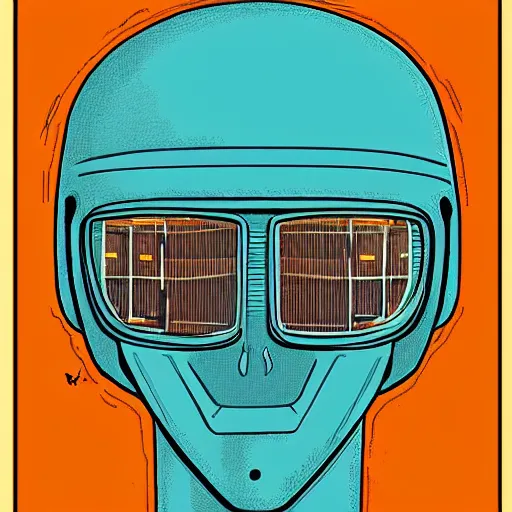 Image similar to portrait of a robot by moebius in the style of jean giraud