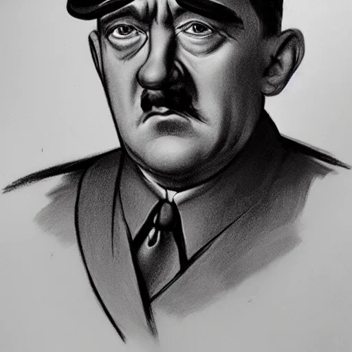 Image similar to milt kahl pencil sketch of adolf hitler