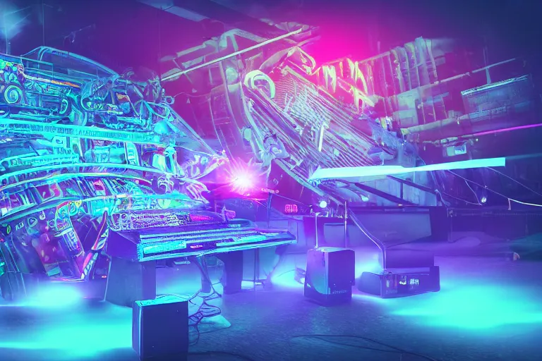 Prompt: mockup of a concert ticket, bandname is tripmachine, tour is invasion of the tripmachines, realistic digital art, 3 d render of a huge futuristic steampunk generator, 8 k, fluorescent colors, halluzinogenic, multicolored, exaggerated detailed, unreal engine