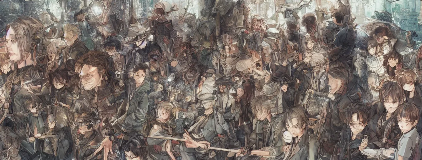 Prompt: wait... if we're gonna die anyway, it all means nothing, right? hyperrealistic anime background illustration by kim jung gi, extremely detailed faces, intricate linework, smooth, super sharp focus, bright colors, high contrast, matte, octopath traveler, studio ghibli, unreal engine 5 highly rendered, global illumination, radiant light, detailed and intricate environment