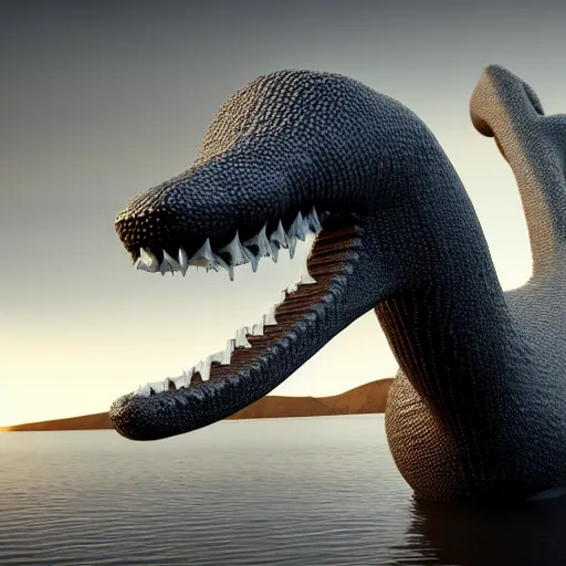 Image similar to loch ness monster, highly detailed, photorealistic portrait, bright studio setting, studio lighting, crisp quality and light reflections, unreal engine 5 quality render