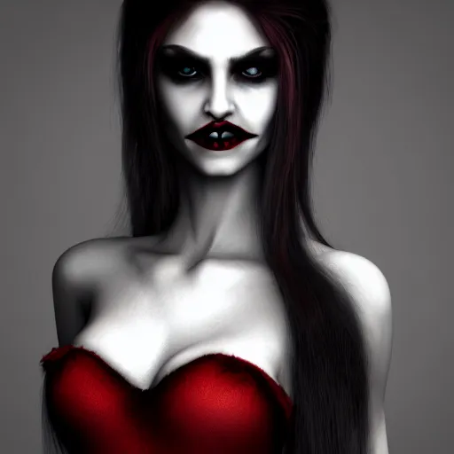 Image similar to photo of a real-life beautiful vampire queen, highly detailed, 4k,