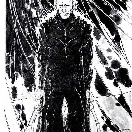 Image similar to Joe Biden looking sinister, by Tsutomu Nihei, highly detailed