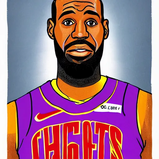 Image similar to portrait of lebron james by dr seuss