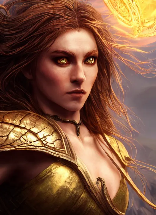 Prompt: fistfighting female goddess, ultra detailed fantasy, elden ring, realistic, dnd character portrait, full body, dnd, rpg, lotr game design fanart by concept art, behance hd, artstation, deviantart, global illumination radiating a glowing aura global illumination ray tracing hdr render in unreal engine 5