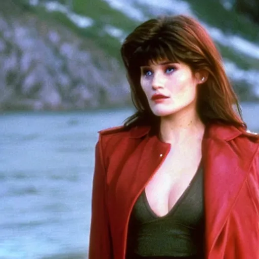 Prompt: a still of Gemma Arterton in Twin Peaks (1990)