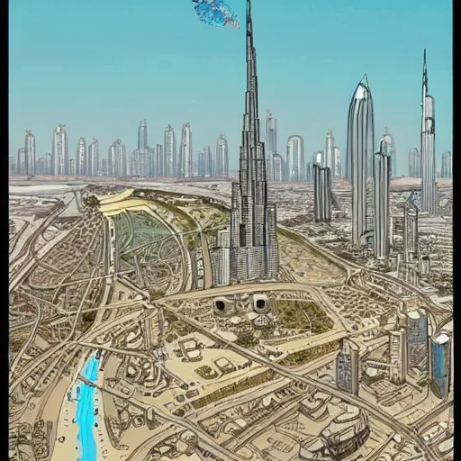 Image similar to gta : dubai, by mattias adolfsson