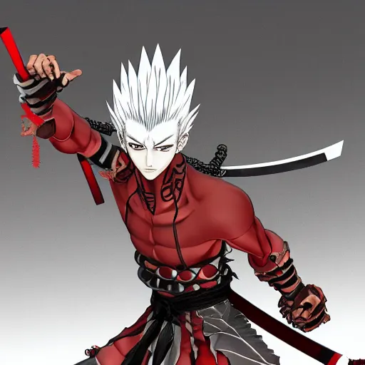 Image similar to demon samurai , short hair, made by Yusuke Murata, Tomohiro Shimoguchi, Takeshi Obata, Masakazu Katsura, ArtStation, CGSociety