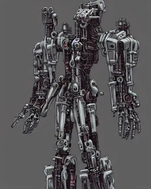 Image similar to a necromancer sci fi mech wearing a robe made of mechanical parts conjuring pyrokinetic energy, Dreamt in `114.44s` for `!dream a woman turning into an mecha android portrait wearing a part cybernetic mecha body, surrealism , smooth, intricate, elegant, demonic energy, power aura, highly detailed cybernetic robe, neon glowing spells, digital painting, artstation, concept art, high tech fantasy, sharp focus, illustration, art by daytoner and vitaly bulgarov