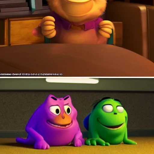 Image similar to Garfield, Pixar style.