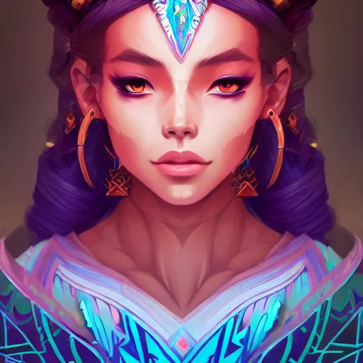 Image similar to a portrait of a beautiful aztec queen, art by lois van baarle and loish and ross tran and rossdraws and sam yang and samdoesarts and artgerm and saruei, digital art, highly detailed, intricate, sharp focus, Trending on Artstation HQ, deviantart, unreal engine 5, 4K UHD image