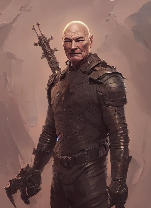 Image similar to Portrait of Patrick Stewart, marvel comics, dark, intricate, highly detailed, smooth, artstation, digital illustration by Ruan Jia and Mandy Jurgens and Artgerm and Wayne Barlowe and Greg Rutkowski and Frank Frazetta