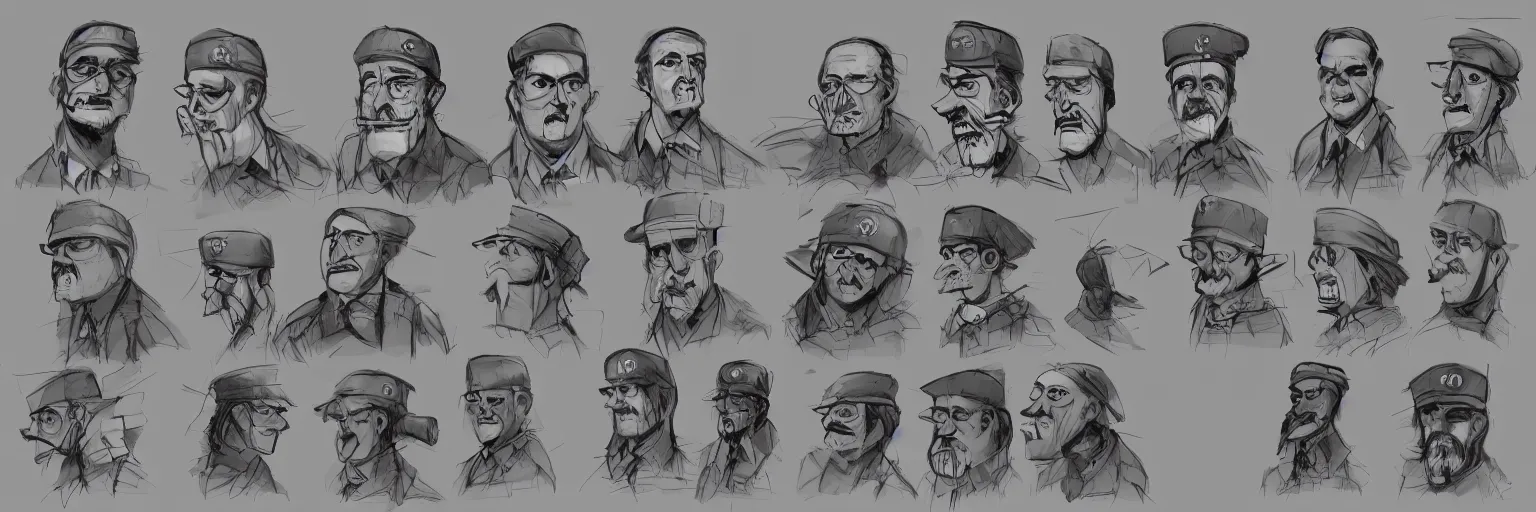 Prompt: character study of mike patton and adolf hitler dressed as a homeless, clear, evil, glasses, character sheet, fine details, concept design, contrast, kim jung gi, da vinci and pixar, trending on artstation, 8 k, full body and head, turnaround, front view, back view, ultra wide angle