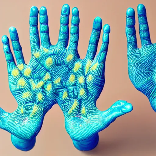 Image similar to reaction diffusion coral pattern hands