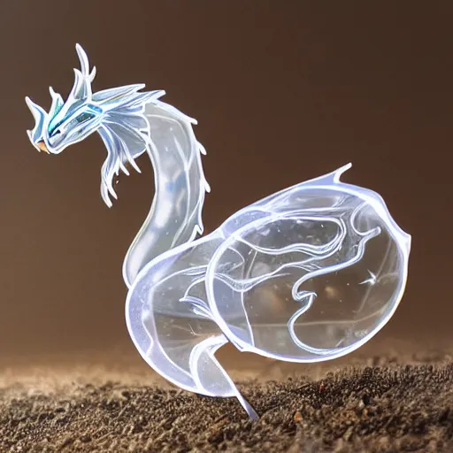 Image similar to a transparent wind dragon, photorealistic.