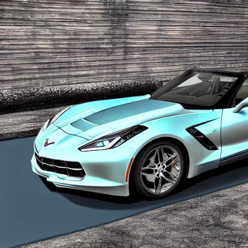 Prompt: an invisible mold of a corvette convertible, digital art