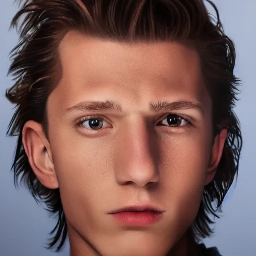 Prompt: tom holland close up, photorealistic, studio