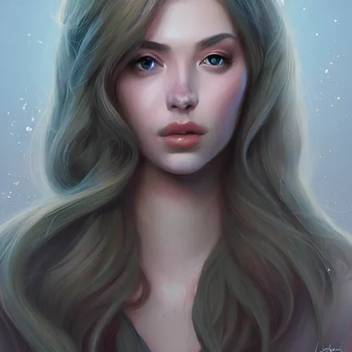 Image similar to portrait of a beautiful girl, portrait, long hairs, elegant, highly detailed, digital painting, artstation, concept art, sharp focus, illustration, art by loish