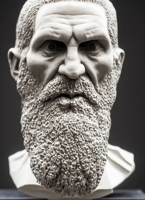 Prompt: high intricate bust of grigori rasputin, 1 9 7 0 carved from wood in baroque style, studio light, maria panfilova, andrea savchenko, mike kime, ludovic plouffe, qi sheng luo, oliver cook, trending on artstation