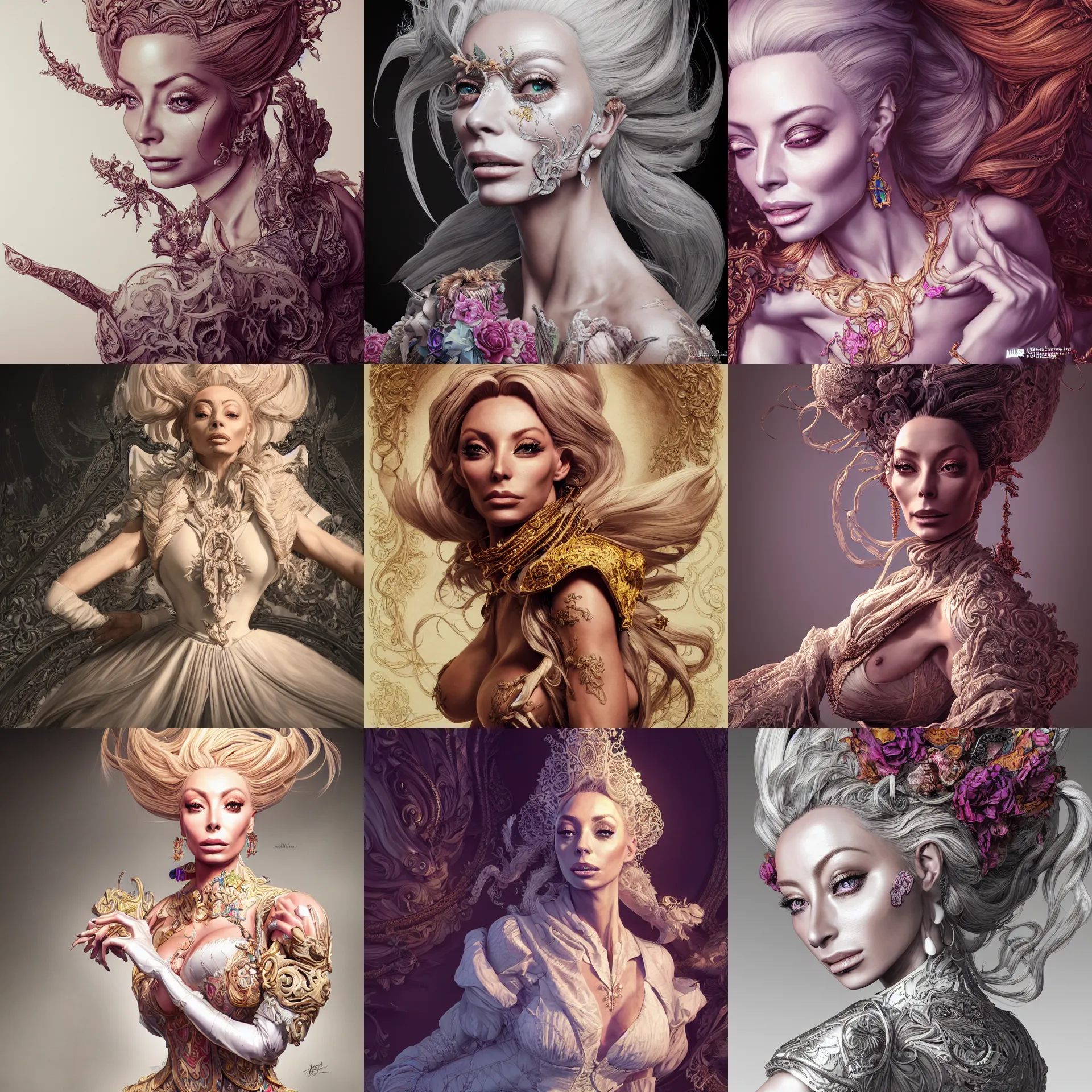 Image similar to the portrait of isabelledeltore as an absurdly beautiful, graceful, elegant, sophisticated, an ultrafine hyperdetailed illustration by kim jung gi, irakli nadar, intricate linework, bright colors, octopath traveler, final fantasy, unreal engine 5 highly rendered, global illumination, radiant light, detailed and intricate environment