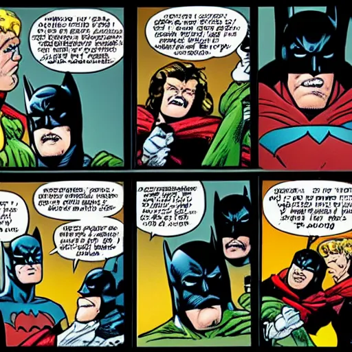Image similar to comic strip of batman and robin