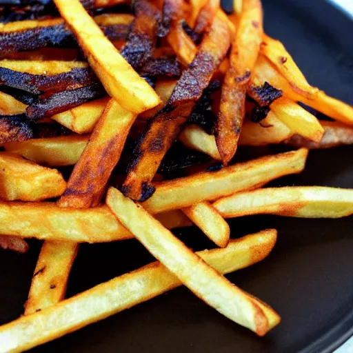 Image similar to french fries pile, burnt