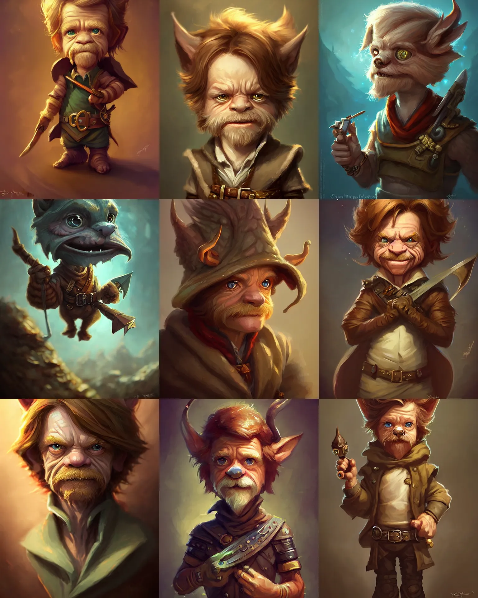 Prompt: cute little anthropomorphic william h. macy cute and adorable, pretty, beautiful, dnd character art portrait, matte fantasy painting, deviantart artstation, by jason felix by steve argyle by tyler jacobson by peter mohrbacher, cinema