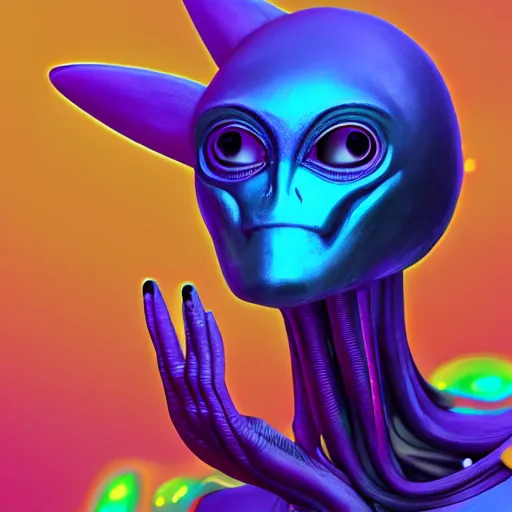 Image similar to photo of a colourful alien, artstation, photo, 3 5 mm camera