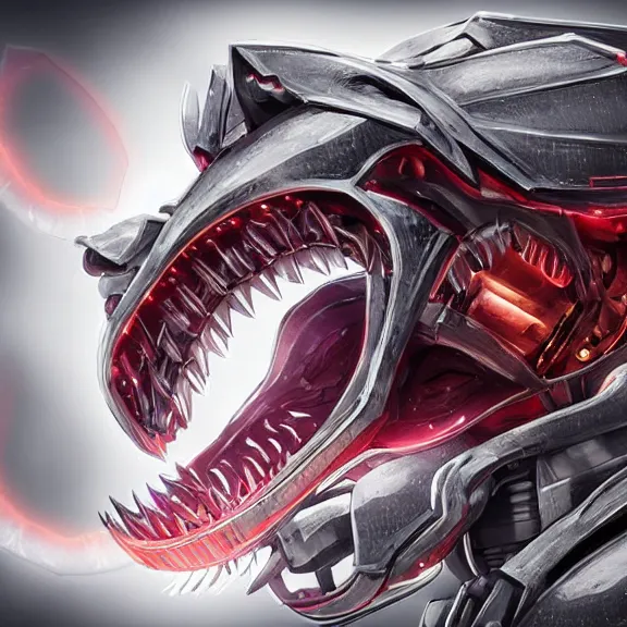 Image similar to close up mawshot of a perfect elegant beautiful stunning anthropomorphic hot female robot mecha dragon, with sleek silver metal armor, glowing OLED visor, looking the camera, eating camera pov, open dragon maw being highly detailed and living, pov camera looking into the maw, food pov, micro pov, prey pov, vore, digital art, pov furry art, anthro art, furry, warframe art, high quality, 8k 3D realistic, dragon mawshot art, maw art, macro art, micro art, dragon art, Furaffinity, Deviantart, Eka's Portal, G6