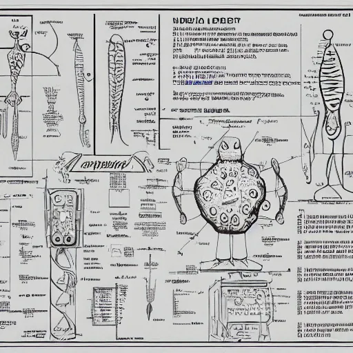 Prompt: medical diagram of spongebob hyper realistic details, part list, diagram, blueprint, manuscript, detailed line art